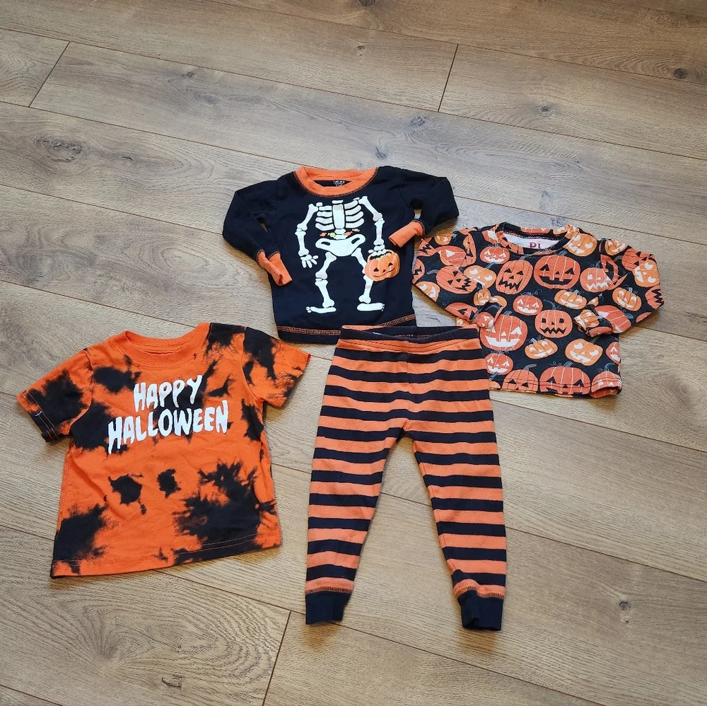 12 Months Boys Halloween tee And pjs